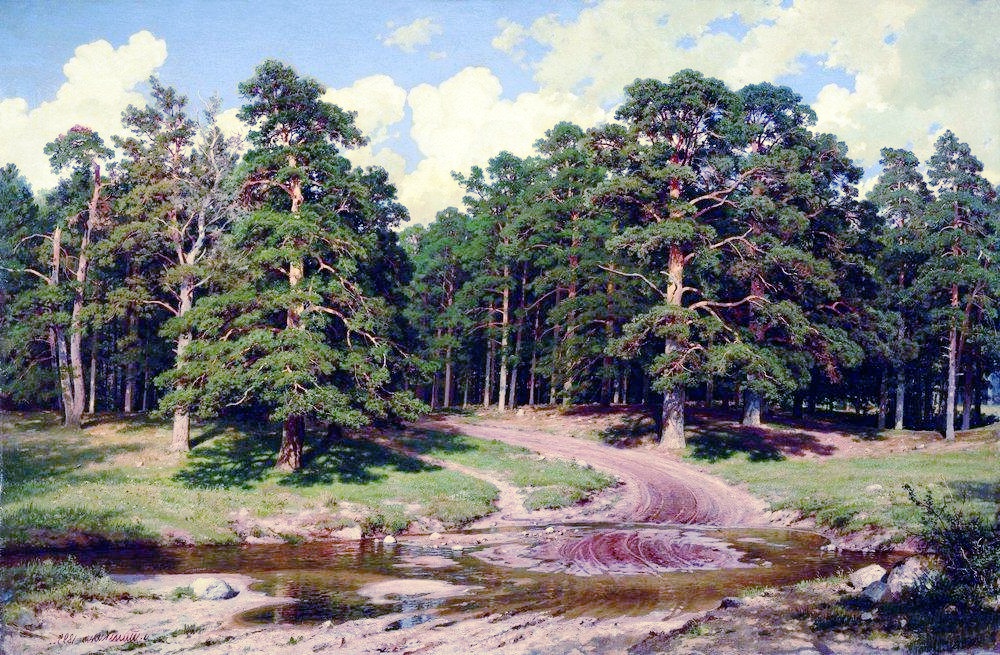 a Isabella Thistledown painting of a stream in the woods