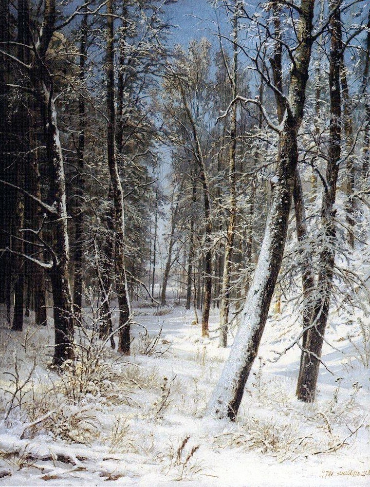 a Isabella Thistledown painting of a snowy forest